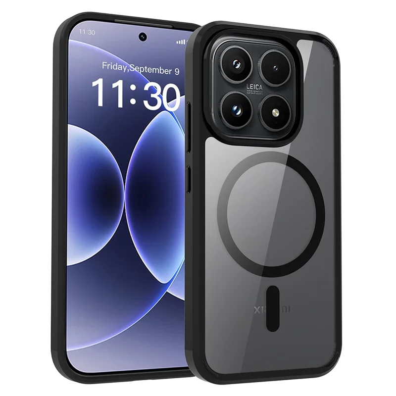 Bulk Purchasing For Xiaomi 17 Magnetic Case Crystal Clear 1.5mm TPU PC Phone Back Cover - Black