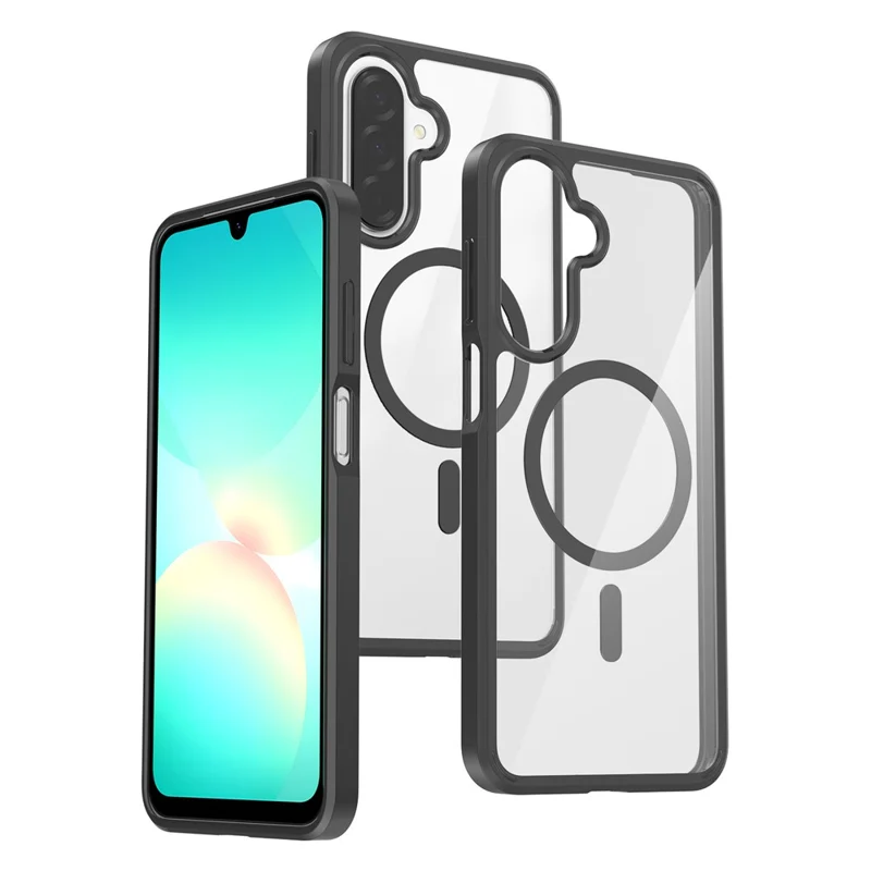 Bulk Purchasing For Samsung Galaxy A16 5G Magnetic Case Crystal Clear 1.5mm TPU PC Phone Back Cover - Black