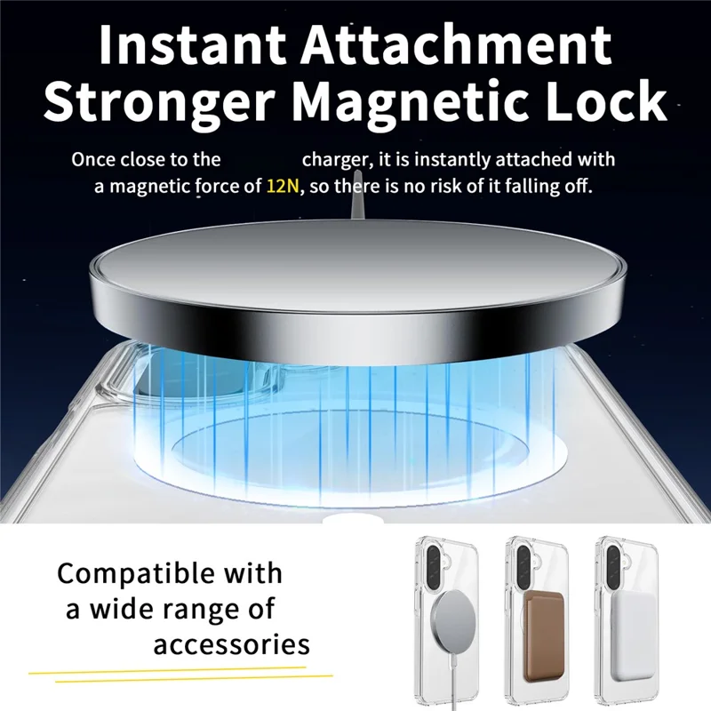 Bulk Purchasing For Samsung Galaxy A16 5G Magnetic Case Crystal Clear 1.5mm TPU PC Phone Back Cover - Black