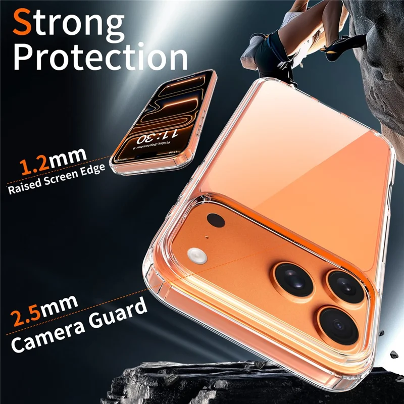 Compra em Volume para Capa iPhone 17 Pro 1,5 mm TPU PC Antiarranhões à Prova de Choques - Transparente