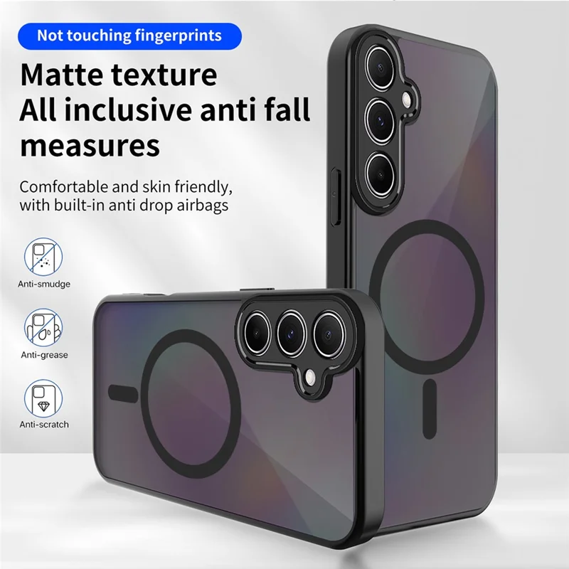 Магнитный чехол для Samsung Galaxy S25 / S24, матовый, полупрозрачный, из поликарбоната и ТПУ, с защитой от падений, с текстурой, приятной на ощупь