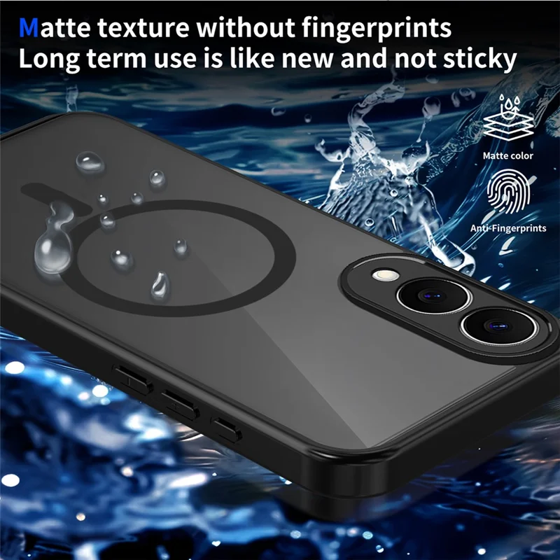 Voor Samsung Galaxy S25 Edge Magnetische Case Skin Aanraking Matte Transparante PC + TPU Anti-val Telefoonhoes