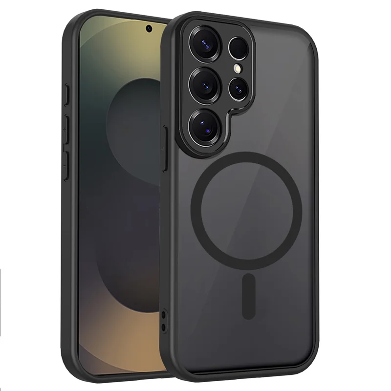 Capa Magnética para Samsung Galaxy S24 Ultra com Toque Suave Mate Translúcida em PC + TPU, Proteção Contra Quedas