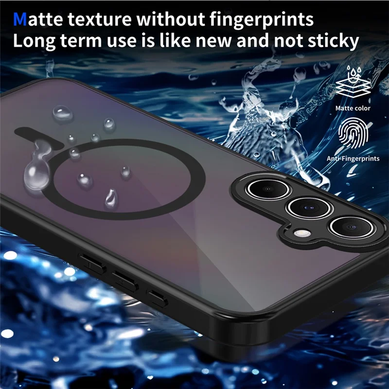 For Samsung Galaxy S24 FE Magnetic Case Skin Touch Matte Translucent PC + TPU Anti-Drop Phone Cover