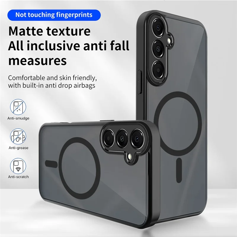 Cover Magnetico per Samsung Galaxy A16 4G / 5G, Cover Trasparente Opaca Tattile con Struttura PC + TPU Antiurto, Finitura Morbida al Tocco