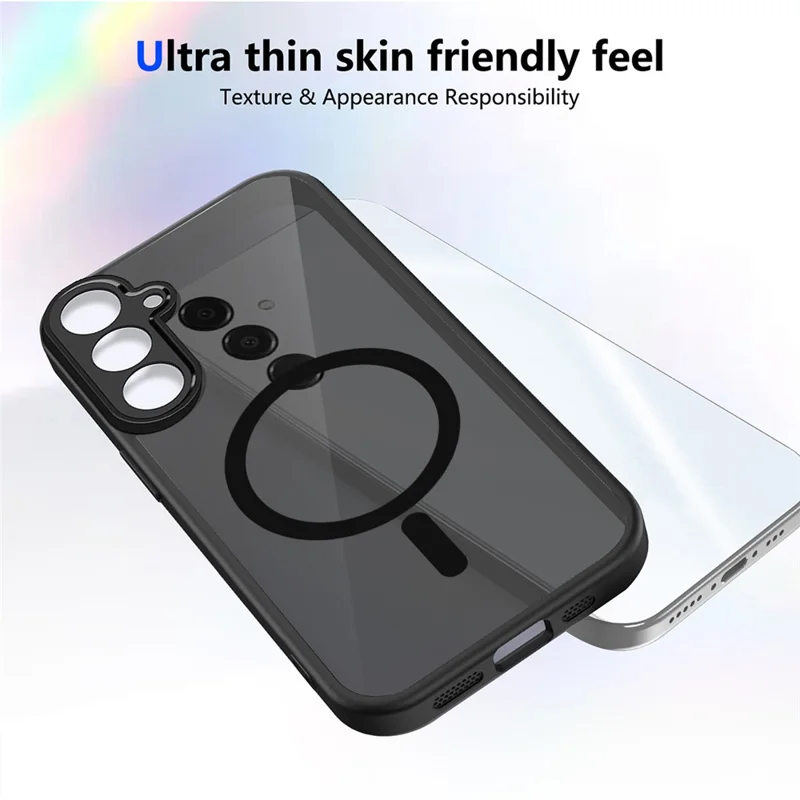 Cover Magnetico per Samsung Galaxy A16 4G / 5G, Cover Trasparente Opaca Tattile con Struttura PC + TPU Antiurto, Finitura Morbida al Tocco