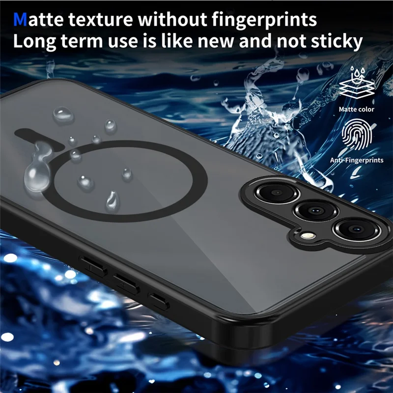 Cover Magnetico per Samsung Galaxy A16 4G / 5G, Cover Trasparente Opaca Tattile con Struttura PC + TPU Antiurto, Finitura Morbida al Tocco