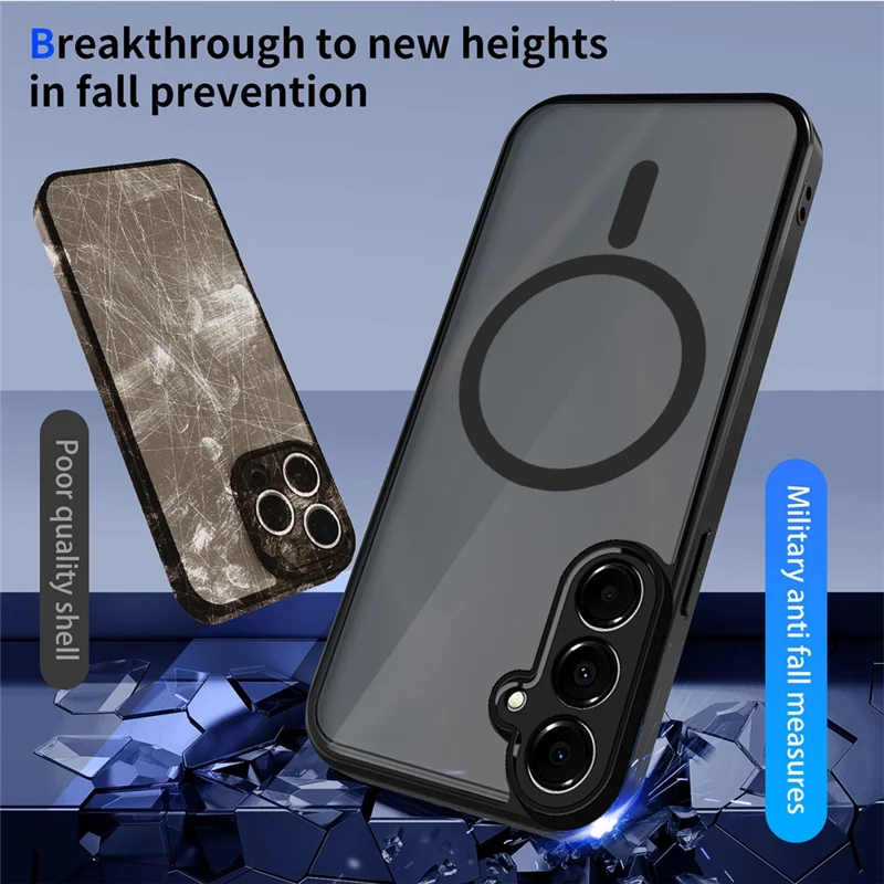 Cover Magnetico per Samsung Galaxy A16 4G / 5G, Cover Trasparente Opaca Tattile con Struttura PC + TPU Antiurto, Finitura Morbida al Tocco