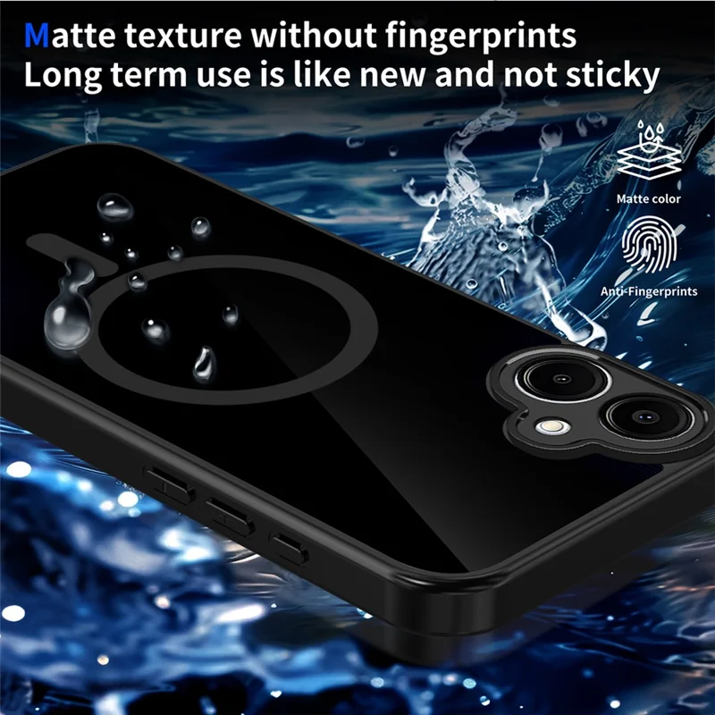 Magnetische Hülle für Samsung Galaxy A06 5G, Hautfreundliche matte, durchscheinende PC + TPU-Abdeckung mit Stoßschutz