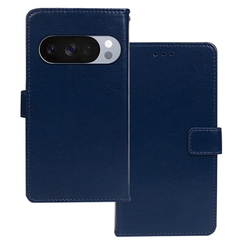 IDEWEI etui portfelowe na Google Pixel 10 / 10 Pro, pokrowiec z kozakiem w kolorze niebieskim o fakturze skórzanej