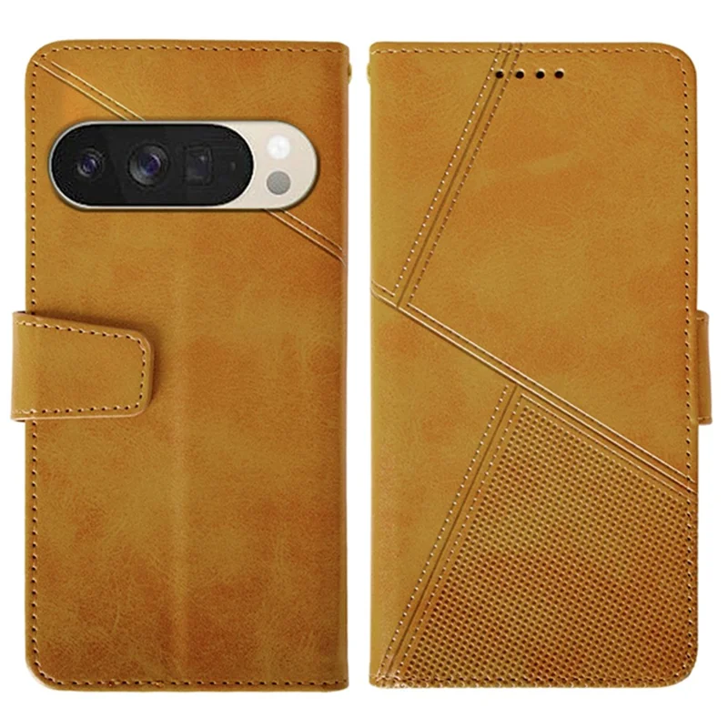 IDEWEI For Google Pixel 10 Pro XL Case Leather Wallet Phone Cover Stand Calf Texture  - Brown