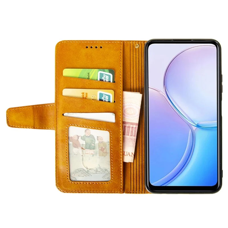 IDEWEI For Google Pixel 10 Pro XL Case Leather Wallet Phone Cover Stand Calf Texture  - Brown