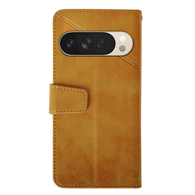 IDEWEI For Google Pixel 10 Pro XL Case Leather Wallet Phone Cover Stand Calf Texture  - Brown