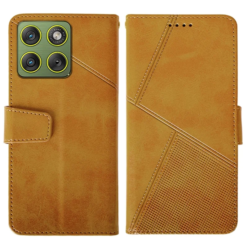 IDEWEI pour Motorola Edge 70 5G Étui en Cuir Portefeuille Support pour Téléphone Texture de Veau - Brun