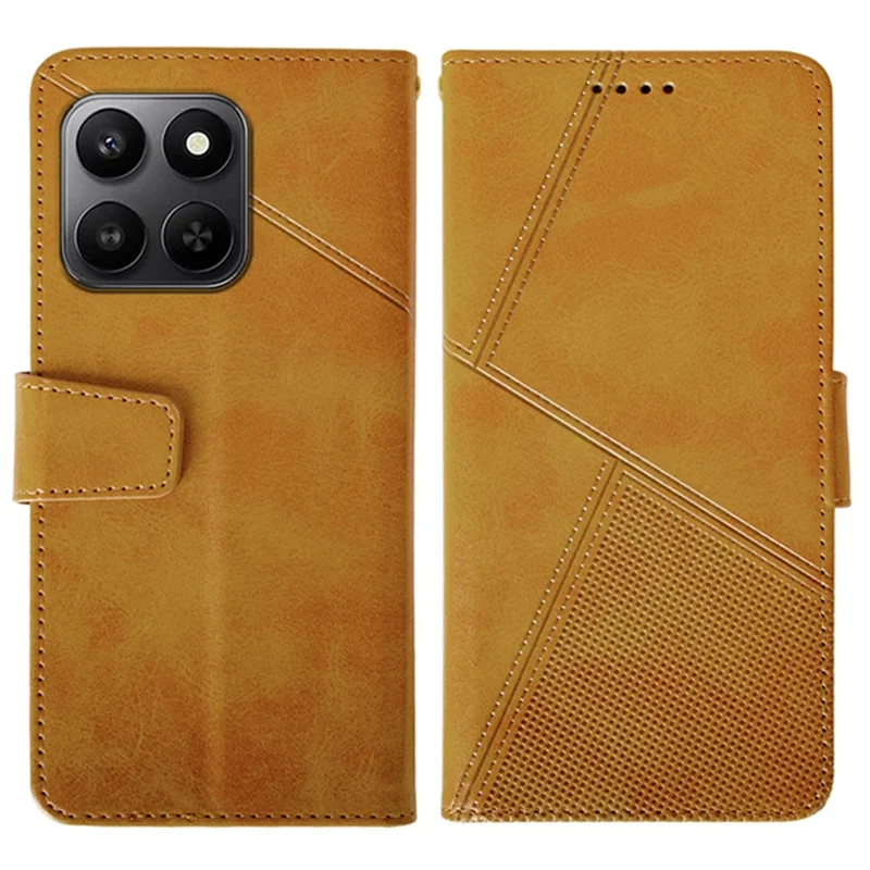 IDEWEI Leather  Case for Honor 400 Smart 5G / 400 Smart 4G / X7d 4G Wallet Phone Cover Stand Calf Texture - Brown