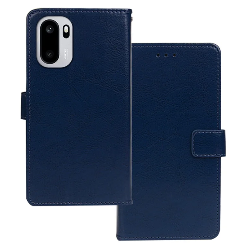 IDEWEI For OnePlus 15R 5G / Ace 6T 5G / Ace 6 5G Case Wallet Leather Phone Cover Crazy Horse Texture - Blue