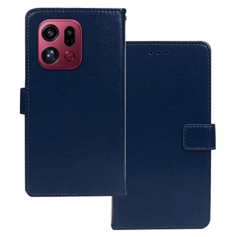 IDEWEI pour Oppo Find X9 Pro 5G étui portefeuille housse en cuir effet cuir cheval - Bleu