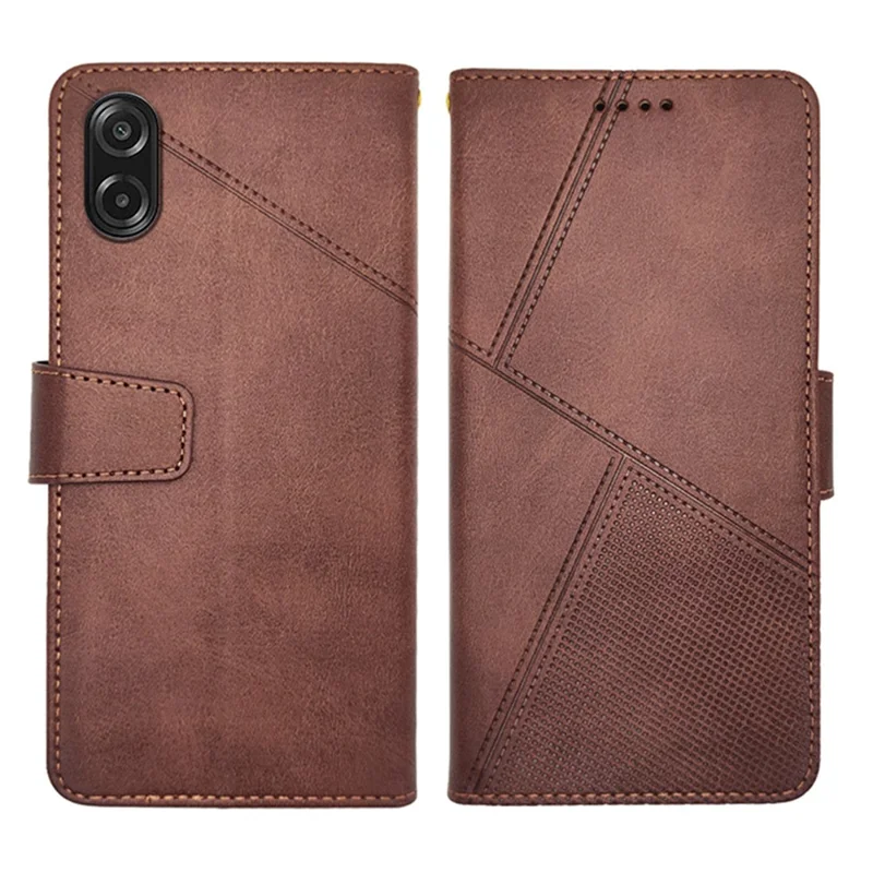 IDEWEI pour coque Samsung Galaxy A07 4G, étui portefeuille en cuir avec support, texture de veau - Café