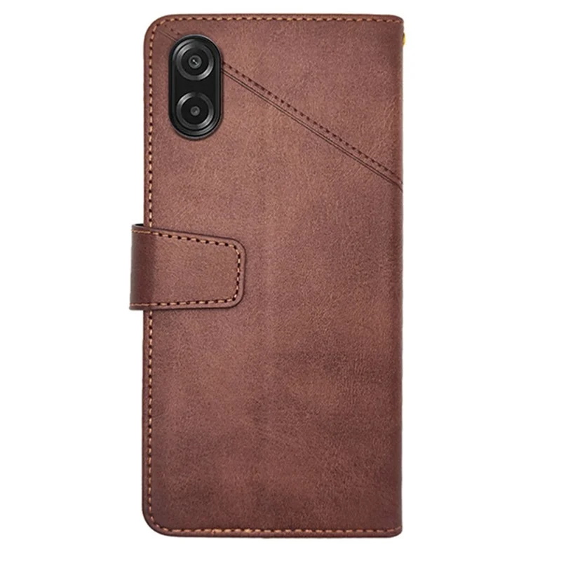IDEWEI pour coque Samsung Galaxy A07 4G, étui portefeuille en cuir avec support, texture de veau - Café