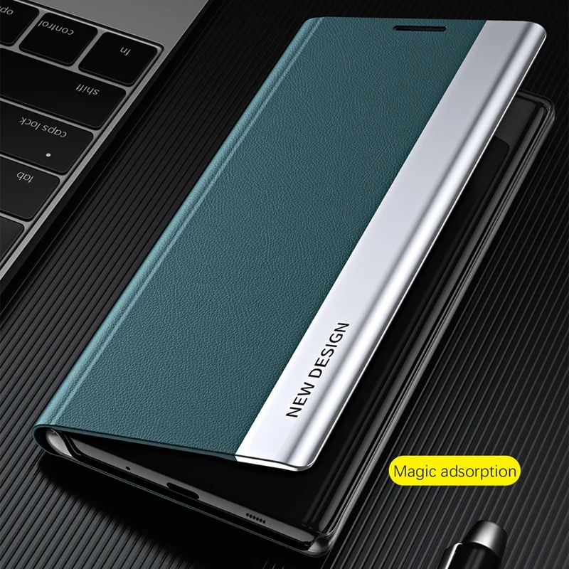 Funda para teléfono con soporte de cuero anticaída para Xiaomi 15T - Verde