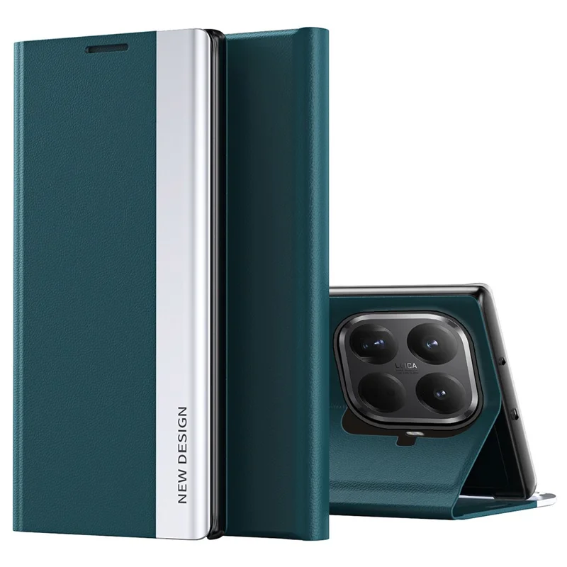 Coque pour Xiaomi 15T Pro, étui en cuir anti-chute avec support - Vert