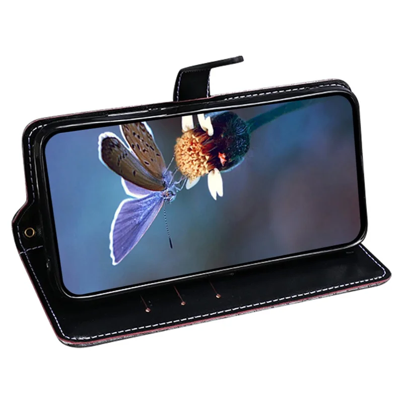 IDEWEI pour Xiaomi Redmi 15 5G (Global) (169 mm) Étui avec Texture Crocodile en Cuir PU Noir - Étui à Rabat