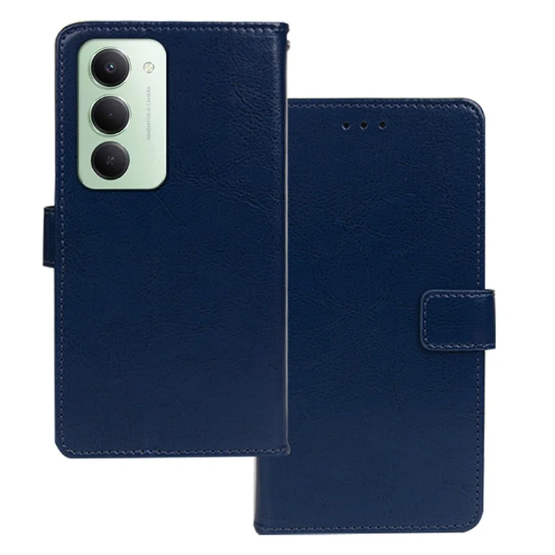 IDEWEI etui portfelowe na Xiaomi Redmi 15 5G (Global) (169 mm) z klapką ze skóry PU o fakturze konia - niebieski