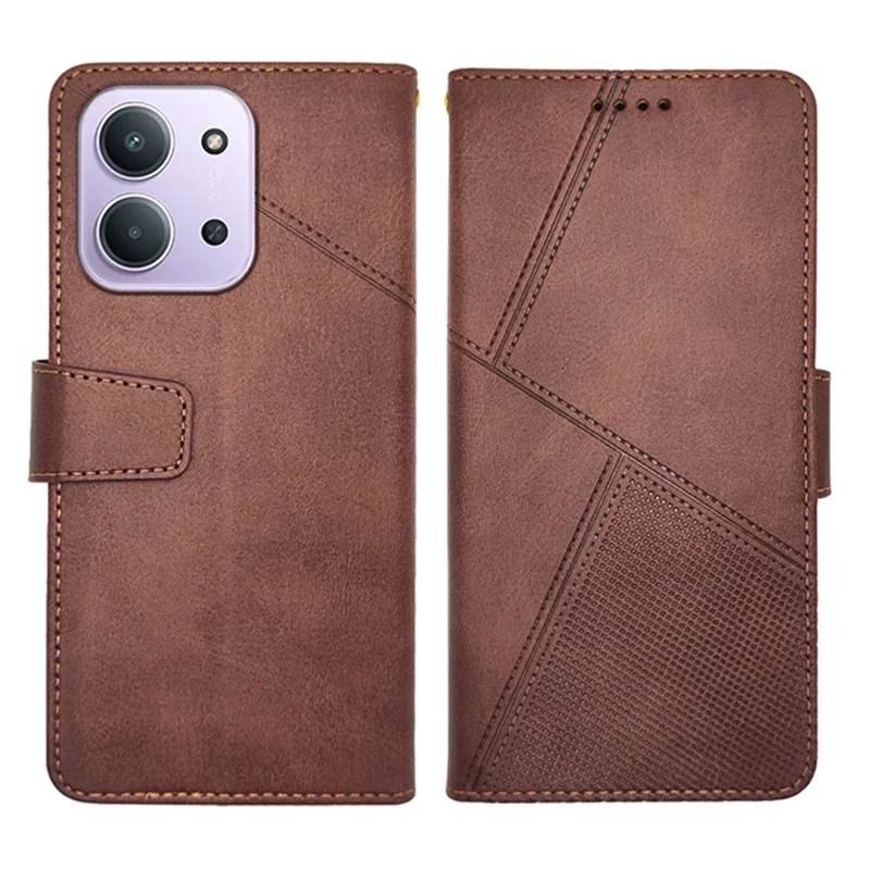 IDEWEI For Xiaomi Redmi 15C 4G (Global) (171mm) / Poco C85 4G (171mm) Case Leather Wallet Phone Cover Stand Calf Texture - Coffee