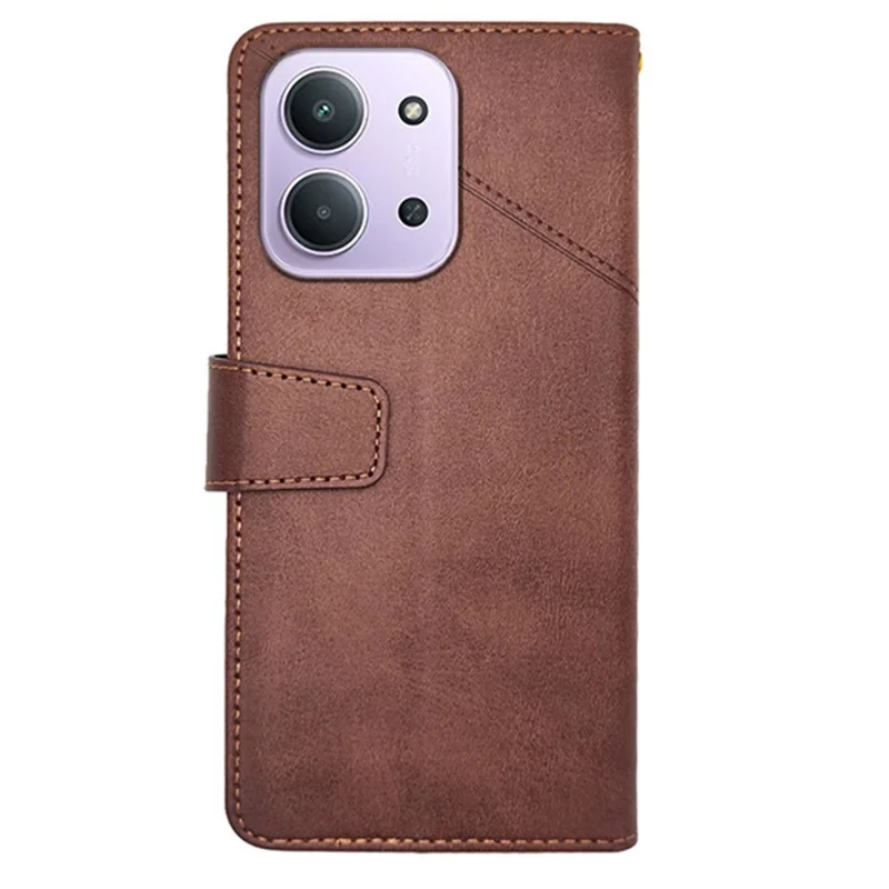 IDEWEI For Xiaomi Redmi 15C 4G (Global) (171mm) / Poco C85 4G (171mm) Case Leather Wallet Phone Cover Stand Calf Texture - Coffee