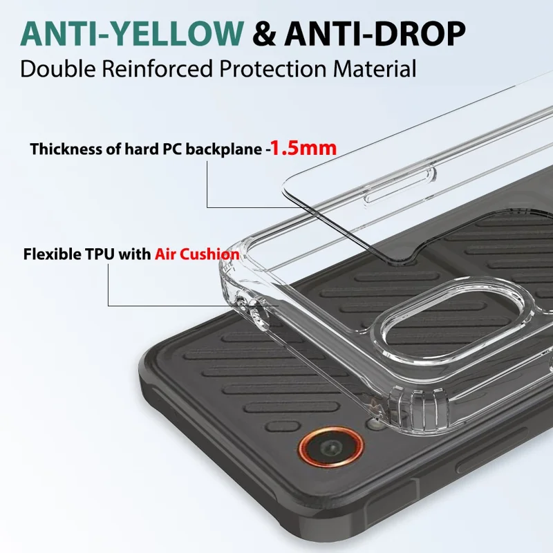 Bulk Purchasing For Samsung Galaxy Xcover7 Case 1.5mm TPU PC Anti Scratch Shockproof Phone Cover - Transparent