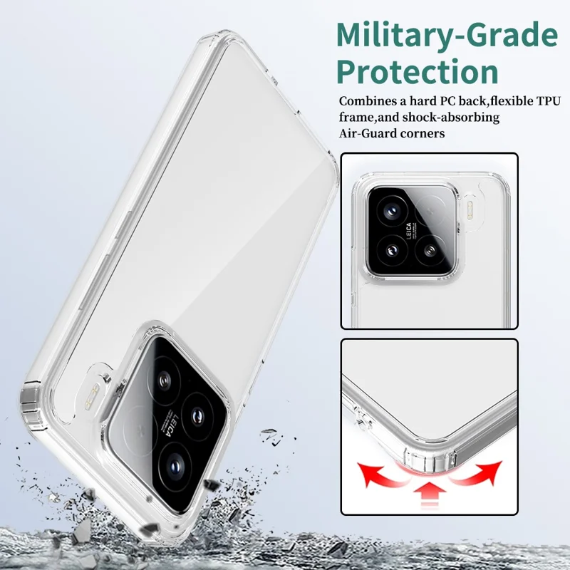 Compra al por mayor para funda transparente de teléfono resistente a rayones y a golpes TPU PC 1,5 mm para Xiaomi 15