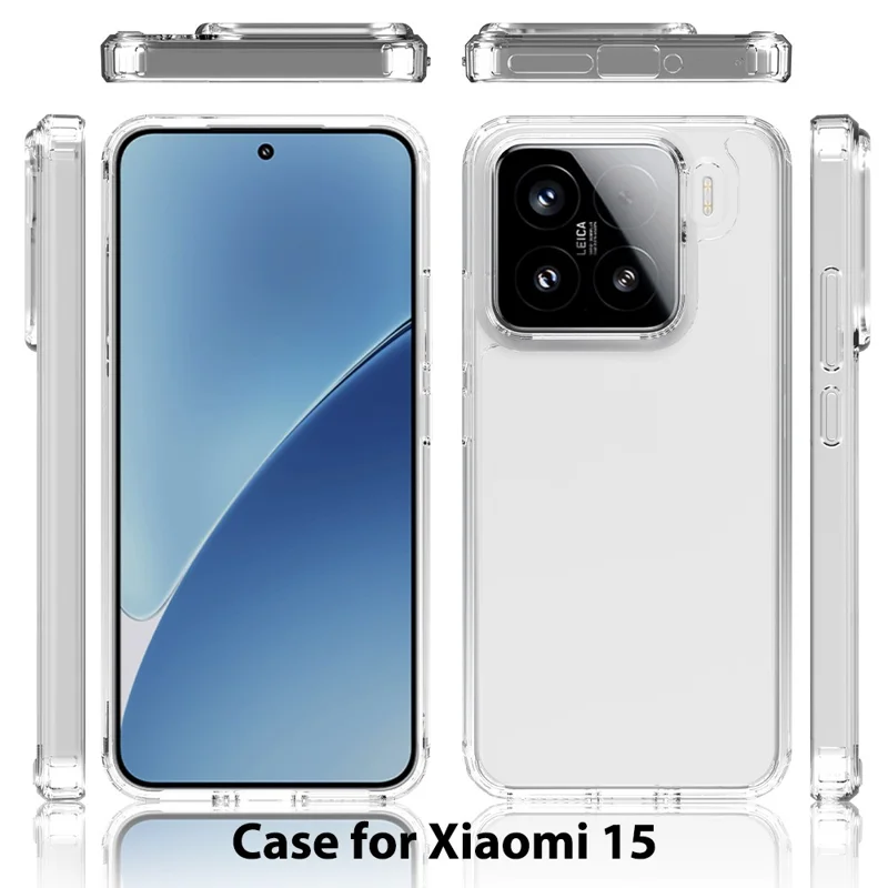 Compra al por mayor para funda transparente de teléfono resistente a rayones y a golpes TPU PC 1,5 mm para Xiaomi 15