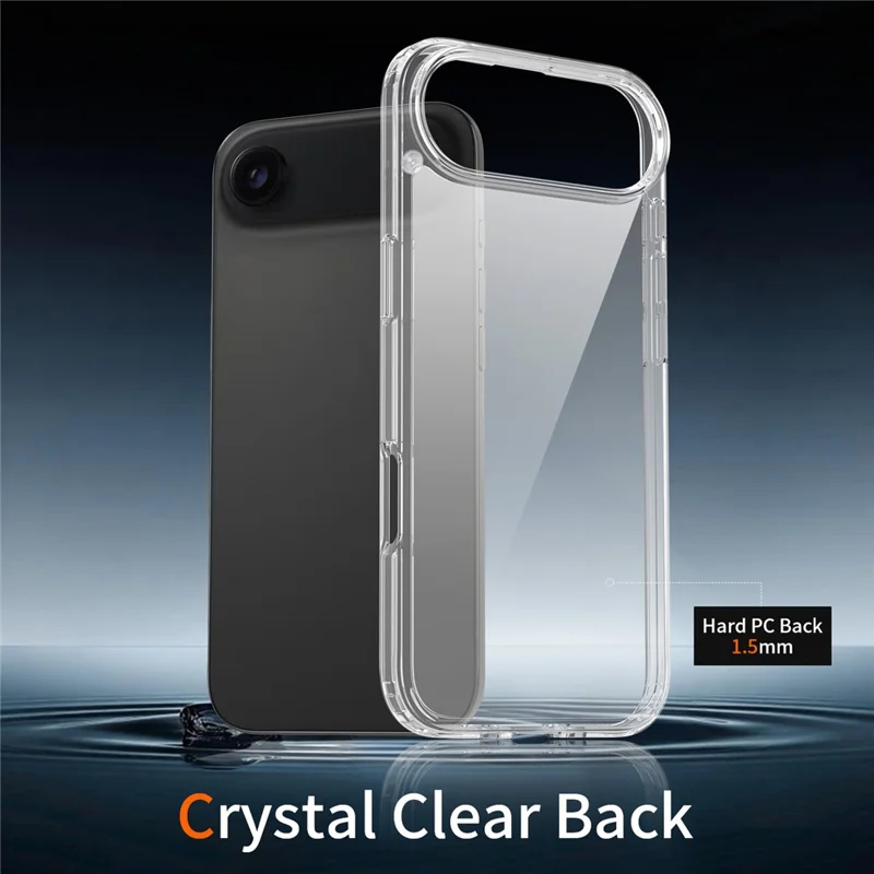 Compra em Volume para Capa iPhone Air 1,5 mm TPU PC Antiarranhões Capa à Prova de Choques - Preto Transparente