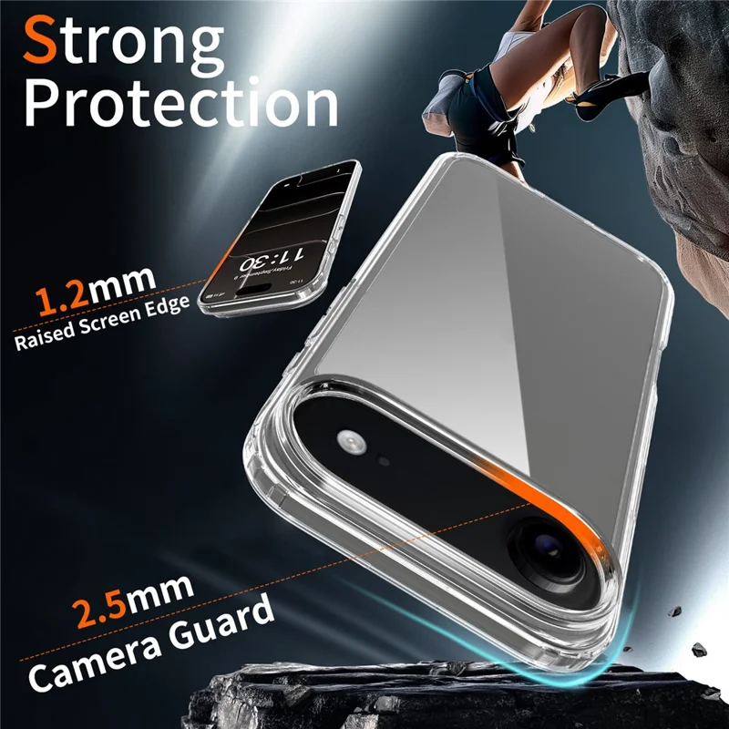 Compra em Volume para Capa iPhone Air 1,5 mm TPU PC Antiarranhões Capa à Prova de Choques - Preto Transparente