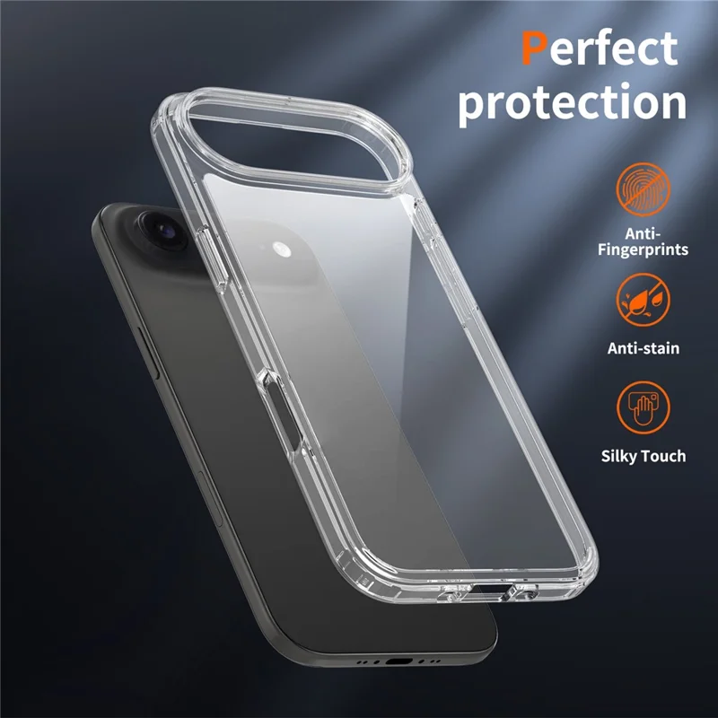 Compra em Volume para Capa iPhone Air 1,5 mm TPU PC Antiarranhões Capa à Prova de Choques - Preto Transparente