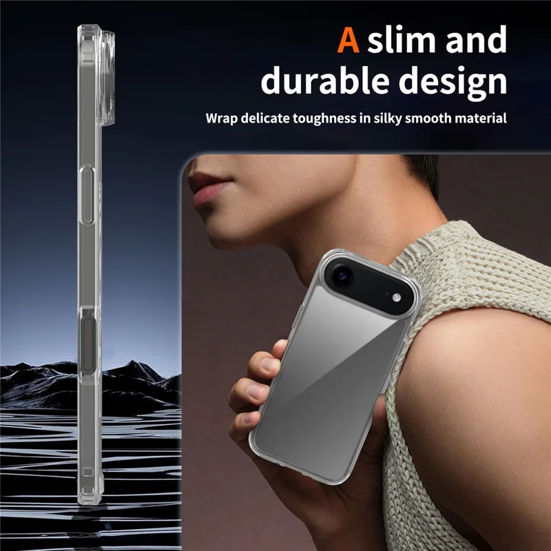 Compra em Volume para Capa iPhone Air 1,5 mm TPU PC Antiarranhões Capa à Prova de Choques - Preto Transparente