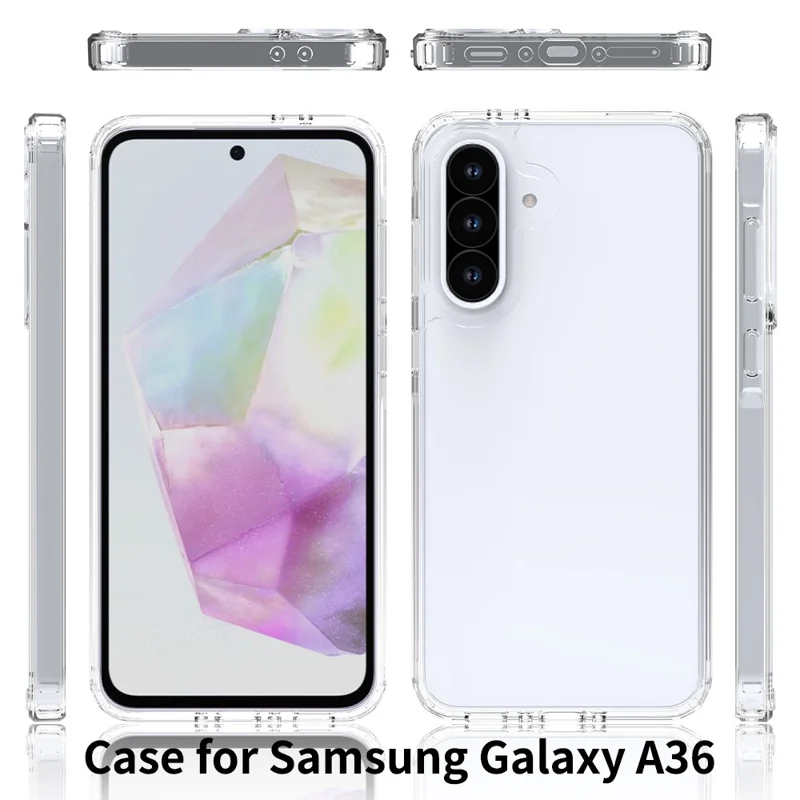 Bulk Purchasing For Samsung Galaxy A36 5G Case 1.5mm TPU PC Anti Scratch Shockproof Phone Cover - Transparent