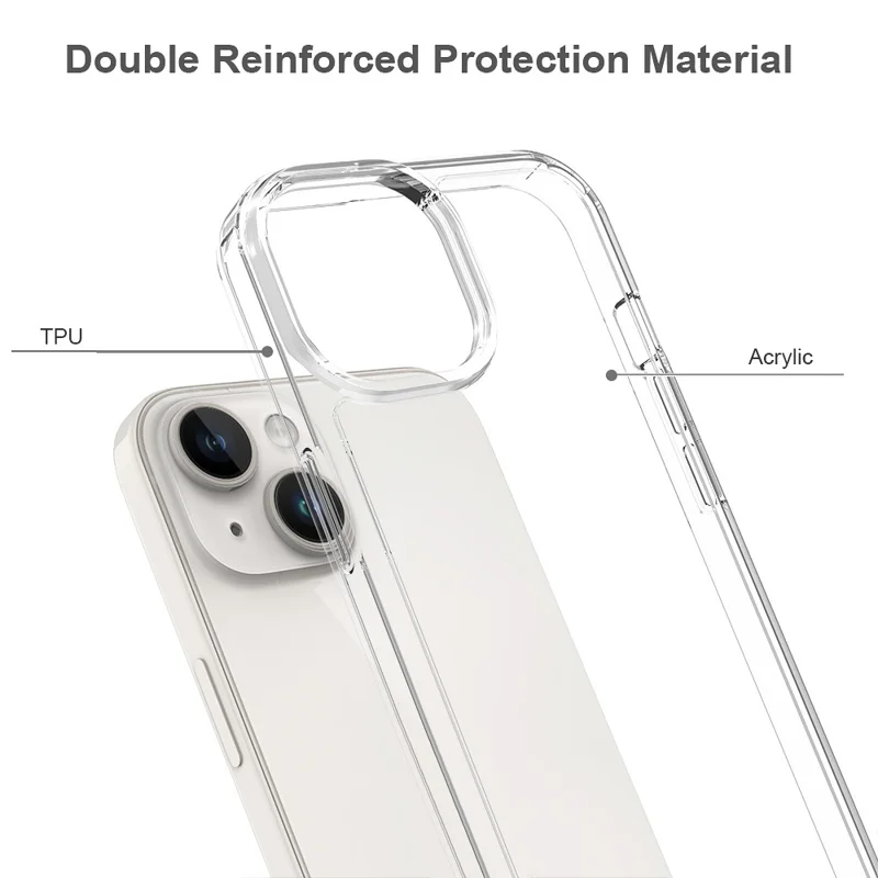 Compra em Volume para Capa iPhone 15 1,5 mm TPU PC Antiarranhões à Prova de Choque - Transparente