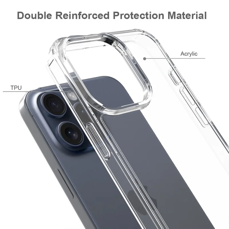 Bulk Purchasing For iPhone 15 Pro Max Case 1.5mm TPU PC Anti Scratch Shockproof Phone Cover - Transparent