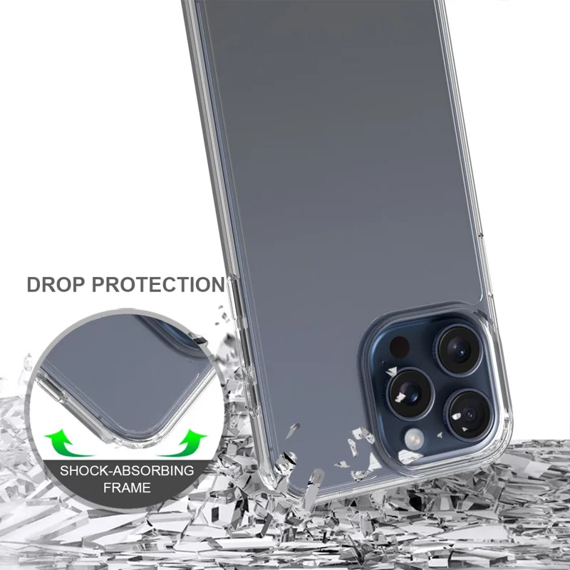 Achat en gros pour coque iPhone 15 Pro 1,5 mm TPU PC anti-rayures étanche - Transparent