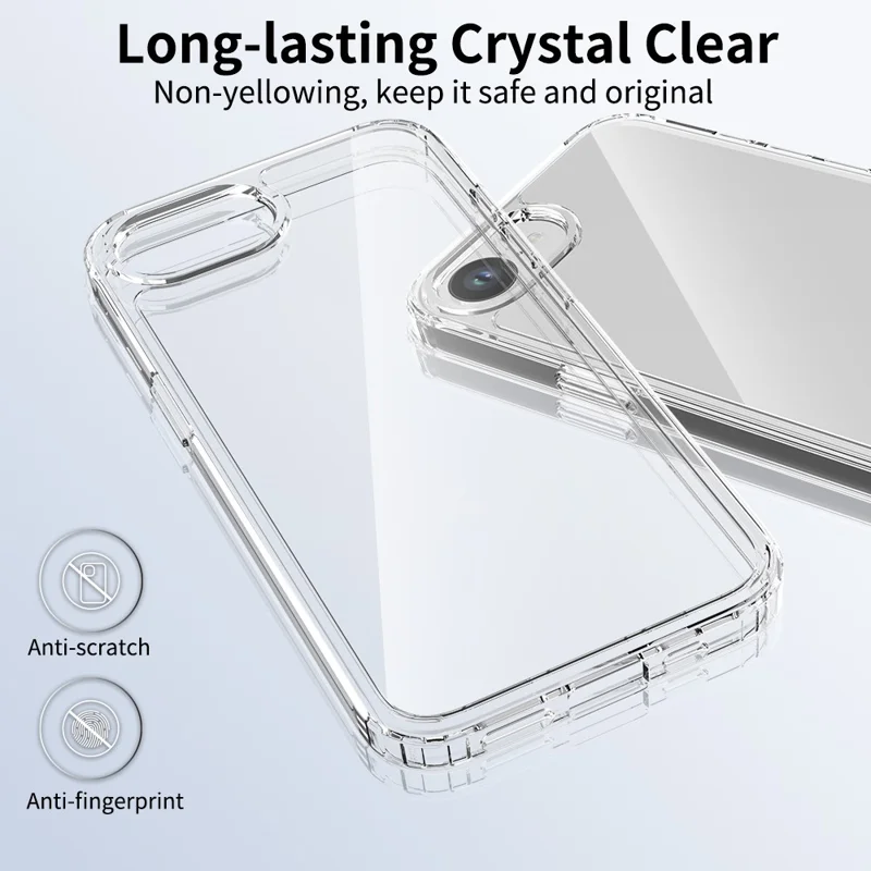 Groothandel voor iPhone 16e hoes 1,5 mm TPU PC anti-kras stootvaste telefoonhoes - transparant