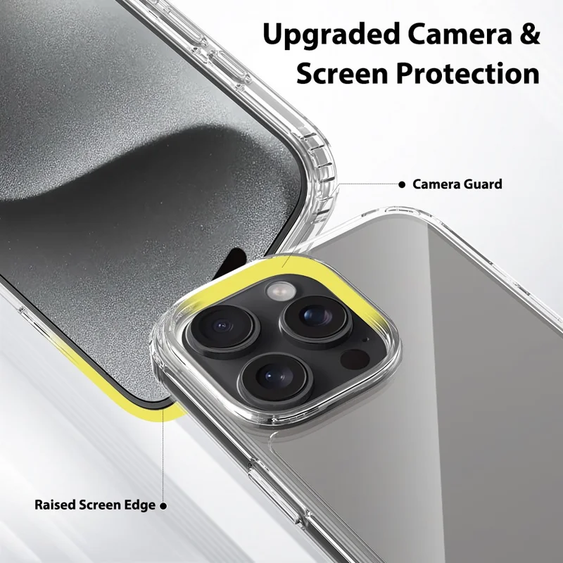 Compra em Volume para Capa iPhone 16 Pro 1,5 mm TPU PC Antiarranhões à Prova de Choque - Transparente