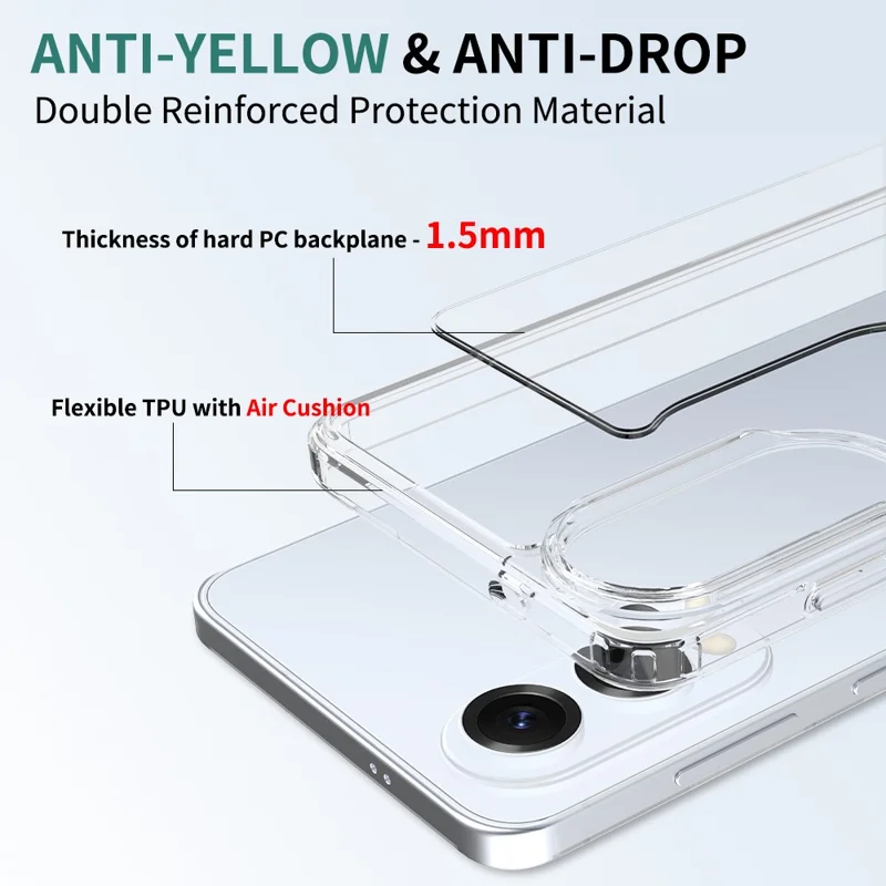 Bulk Purchasing For Samsung Galaxy S25 Edge Case 1.5mm TPU PC Anti Scratch Shockproof Phone Cover - Transparent