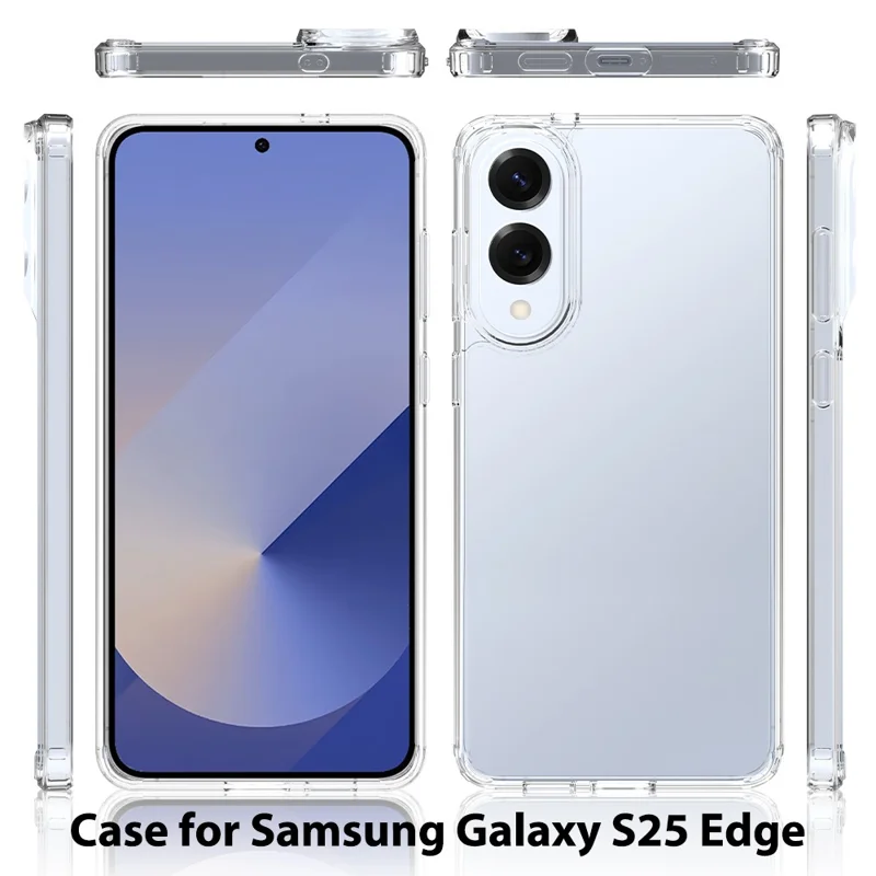 Bulk Purchasing For Samsung Galaxy S25 Edge Case 1.5mm TPU PC Anti Scratch Shockproof Phone Cover - Transparent