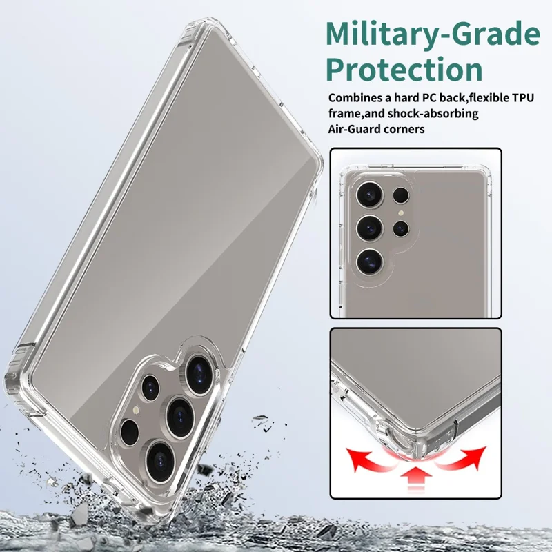 Bulk Purchasing For Samsung Galaxy S24 Ultra Case 1.5mm TPU PC Anti Scratch Shockproof Phone Cover - Transparent