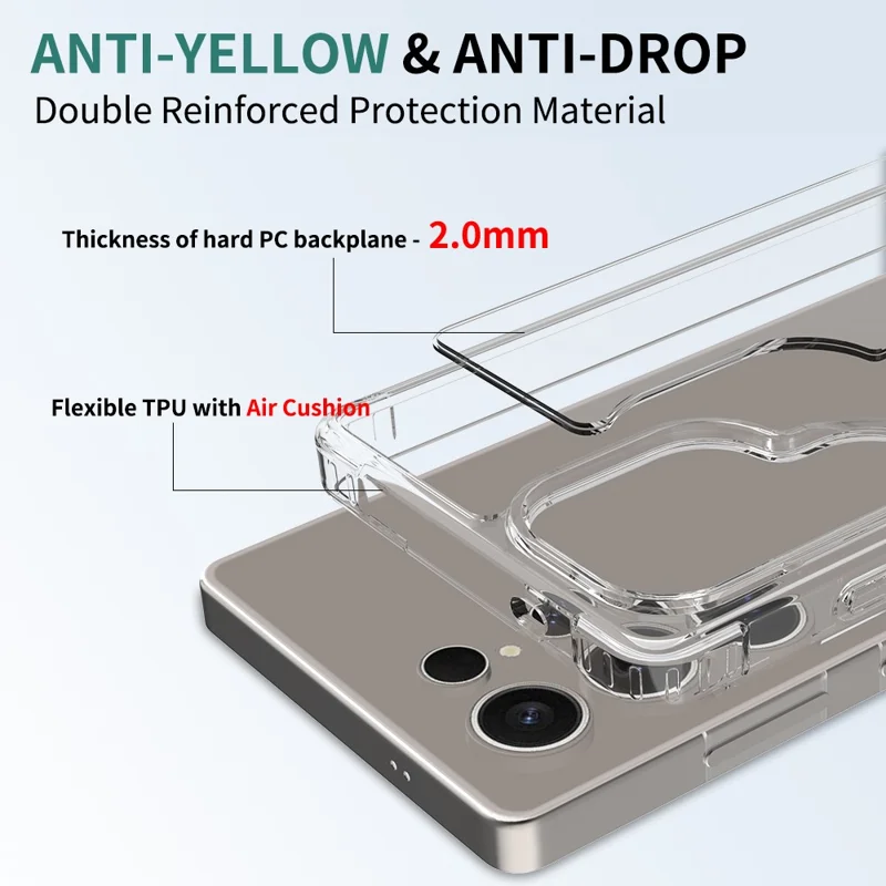 Bulk Purchasing For Samsung Galaxy S24 Ultra Case 1.5mm TPU PC Anti Scratch Shockproof Phone Cover - Transparent