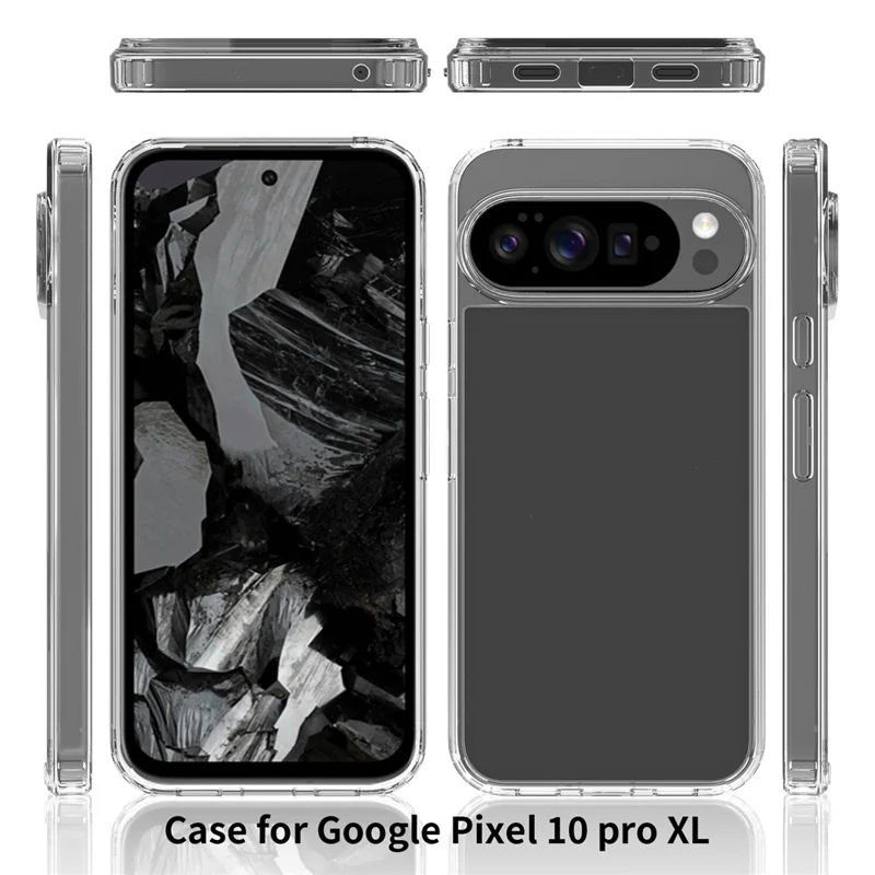 Bulk Purchasing For Google Pixel 10 Pro XL Case 1.5mm TPU PC Anti Scratch Shockproof Phone Cover - Black