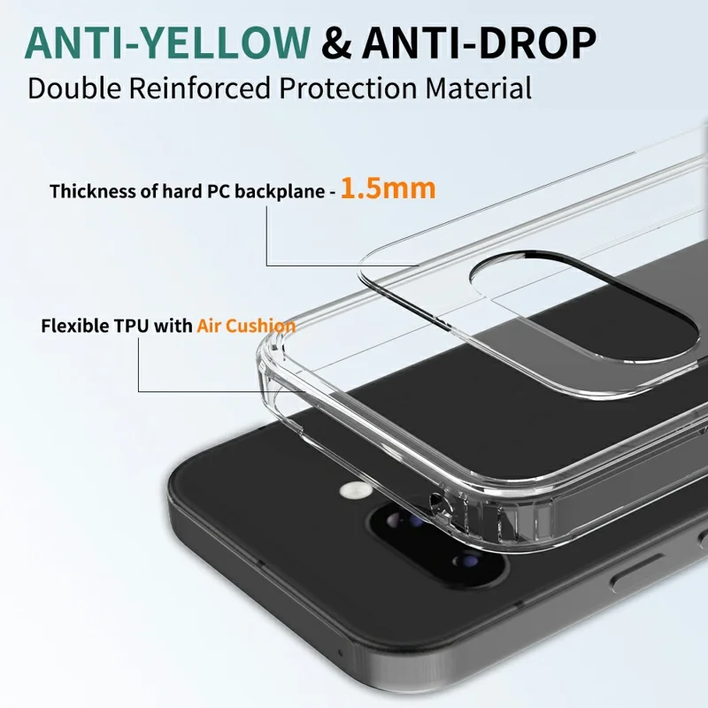 Bulk Purchasing For Google Pixel 9a Case 1.5mm TPU PC Anti Scratch Shockproof Phone Cover  - Transparent