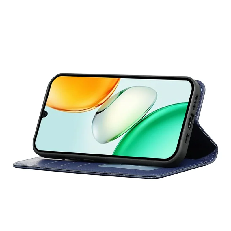 Futerał portfelowy z siatką do Honor Play10 4G (Global) z paskiem na rękę, skórzana nakładka w kolorze niebieskim