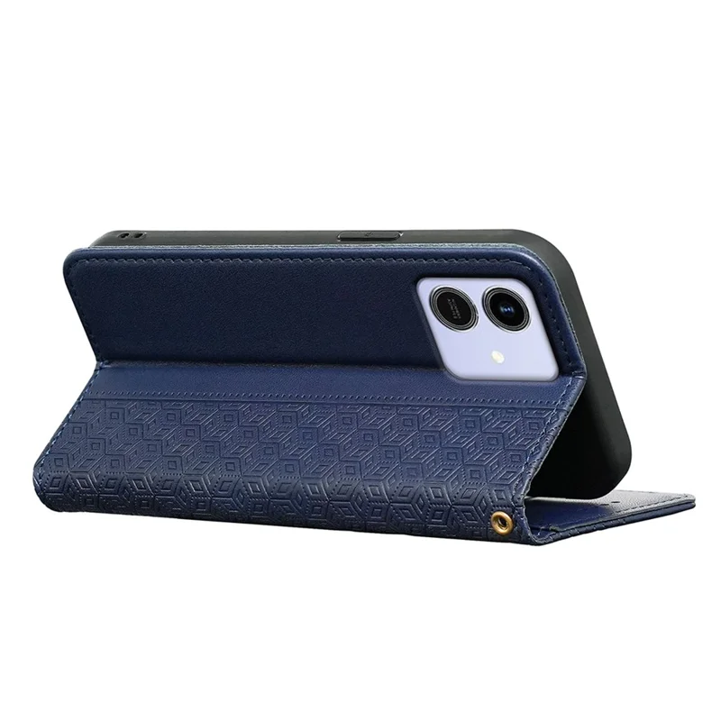 Futerał portfelowy z siatką do Honor Play10 4G (Global) z paskiem na rękę, skórzana nakładka w kolorze niebieskim